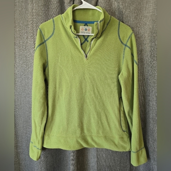 Title Nine Lime Green Quarter Zip Fleece Pullover Womens Size Small - Picture 1 of 4